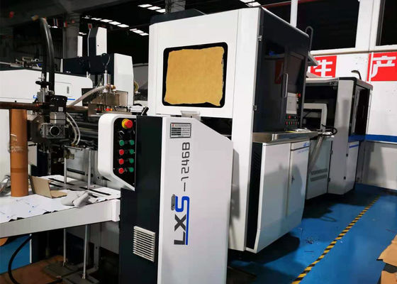 LS 450 S. বক্স পজিশনিং মেশিন যা মোবাইল ফোন বক্স তৈরি করতে কাগজের ভিতরের বক্স পেস্ট করতে ব্যবহৃত হয়।